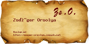 Zséger Orsolya névjegykártya